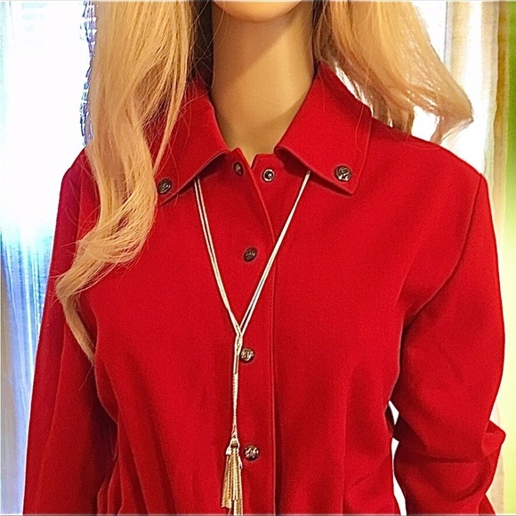 VIBRANT RED ST. JOHN COAT IN LIKE NEW CONDITION - Picture 1 of 9